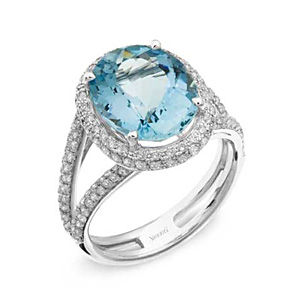 Simon G. Diamond and Aquamarine Ring