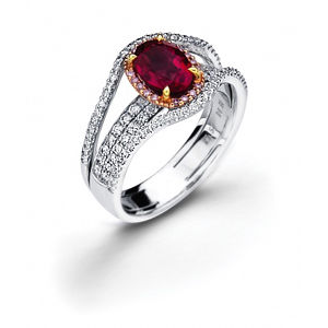 Simon G. Diamond and Ruby Fashion Ring
