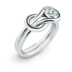 Everlon 1/2 Carat Diamond Knot Ring 14Kt White Gold