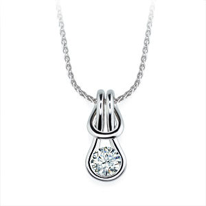 Everlon 1/2 Ct. Diamond Knot Necklace 14Kt White Gold