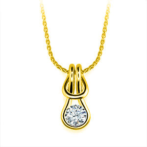 Everlon 1/4 Ct. Diamond Knot Pendant in 14k Yellow Gold