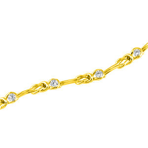 Everlon Diamond Knot Bracelet in 10k Yellow Gold