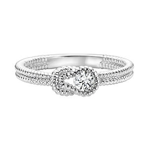 Exquisite 1/4 Ct. Everlon Knot Ring in Sterling Silver