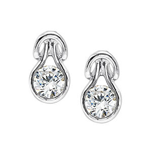 Everlon Diamond Knot Earrings in Sterling Silver