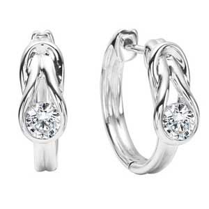 Stunning Everlon Diamond Knot Earrings Sterling Silver
