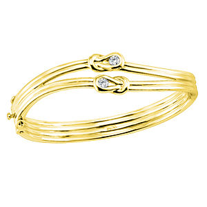 Stunning Everlon 2 Knot Bracelet in 10k Yellow Gold