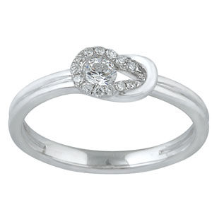 Beautiful Everlon Diamond Knot Ring in Sterling Silver