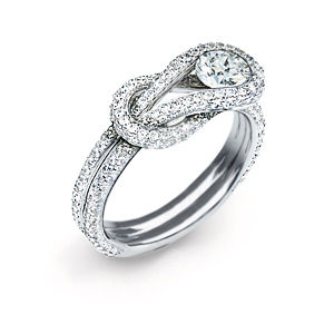 Spectacular Everlon 4/7Ct. Knot Ring in 14k White Gold