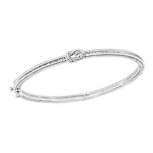 Beautiful Sterling Silver Everlon Diamond Knot Bracelet