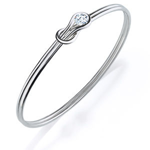 Gorgeous Everlon Diamond Knot Bracelet 14k White Gold