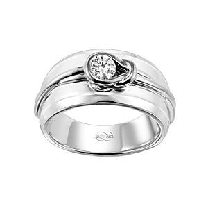 Stunning Everlon Diamond Knot Ladies Ring Silver