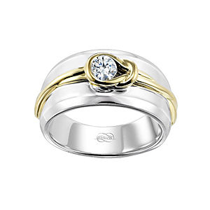 14k Two-Tone Everlon Diamond Knot Ladies Ring