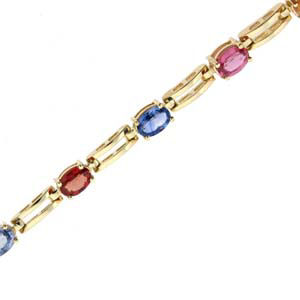 Multi-Colored Sapphire Bracelet