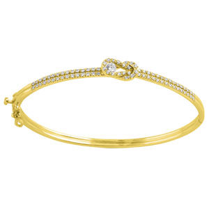 Alluring Everlon Diamond Knot Bracelet 10k White Gold