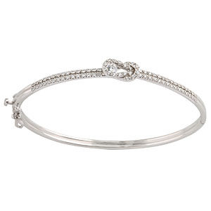 14k White Gold Everlon Diamond Knot Bracelet