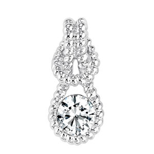 Beautiful Everlon Diamond Knot Pendant 14k White Gold