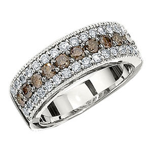 Gorgeous Brown and White Diamond Band