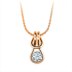 14k Rose Gold Everlon Diamond Knot Necklace