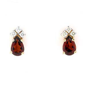 Marvelous Garnet And Diamond Earrings