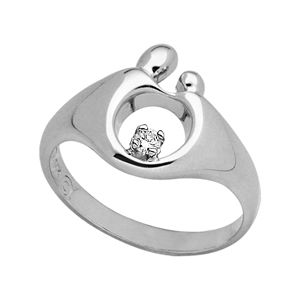 Small Mother and Child(R) Diamond Ring 14k White Gold