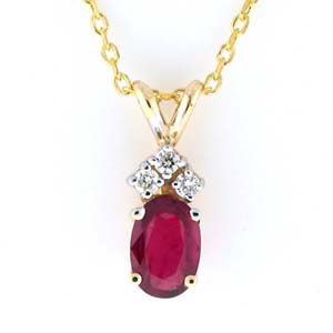 Elegant Ruby And Diamond Pendant