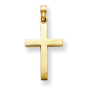 14k Yellow Gold Polished Cross Pendant