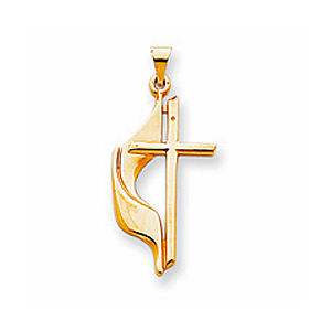 Classic Methodist Cross Pendant 14k Yellow Gold