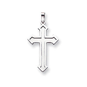 14k White Gold Passion Cross Pendant
