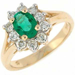 Dazzling Oval Emerald and Diamond Ring
