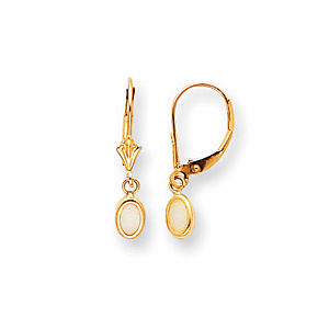 Lovely 6x4 Oval Bezel Opal Leverback Earrings