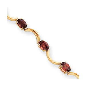 Gorgeous 14k Yellow Gold Garnet Bracelet