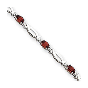 Handsome Garnet and Diamond Bracelet
