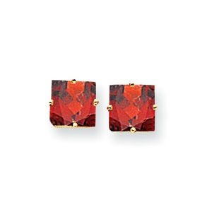 Gorgeous 8mm princess Cut Garnet Earrings