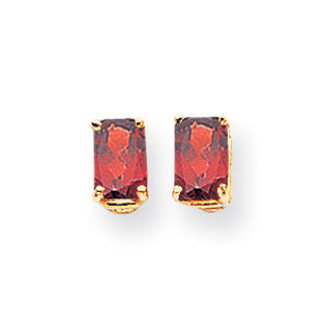 Alluring Emerald Cut Garnet Earrings