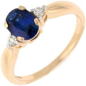 Marvelous Oval Sapphire Center Ring