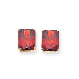 Large Emerald Cut Garnet Earrings