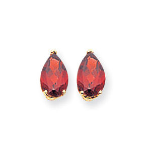 Elegant Pear Shaped Garnet Earrings