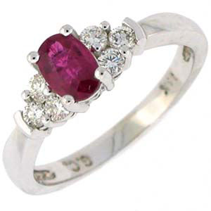 Dazzling Oval Ruby and Diamond Ring