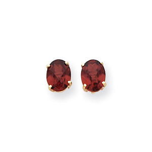 Gorgeous 8x6mm Oval Garnet Checker Earrings