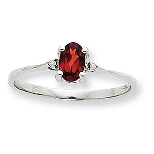 Beautiful Garnet and Diamond Birthstone Ring