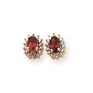 Beautiful Garnet and Diamond Birthstone Earrings