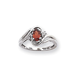 Beautiful Diamond and Garnet Birthstone Ring