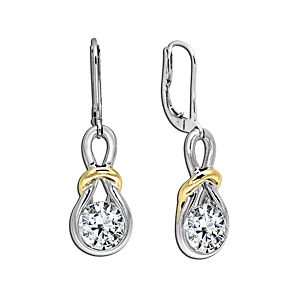Beautiful Two-tone Everlon Diamond Knot Earrings