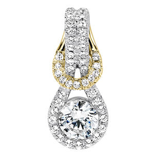 Alluring Two-tone Everlon Diamond Knot Pendant