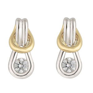 Alluring Two-tone Everlon Diamond Knot Earrings