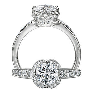 Stylish Floral by Ritani Diamond Engagement Ring