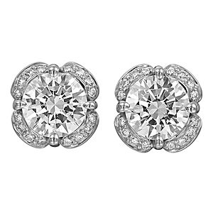 Beautiful Floral By Ritani Diamond Earrings