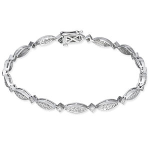 Alluring Zeghani 14k White Gold Bracelet