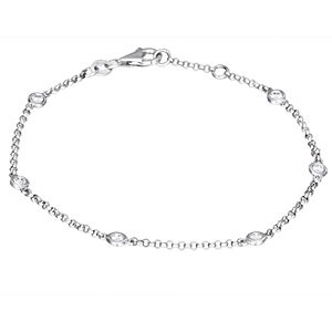 Alluring Zeghani 14k White Gold Diamond Bracelet