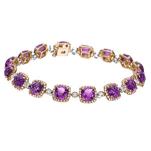 Beautiful Zeghani Amethyst and Diamond Bracelet